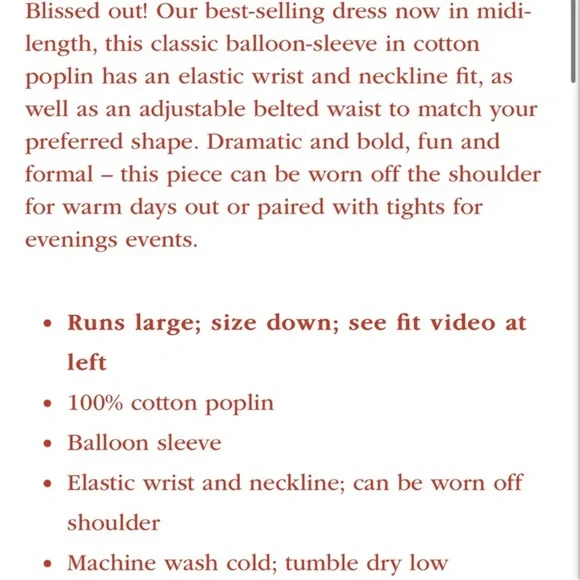 Frances Valentine Bliss Black Cotton Poplin Puff Sleeve Maxi Dress Size Large - Picture 9 of 9